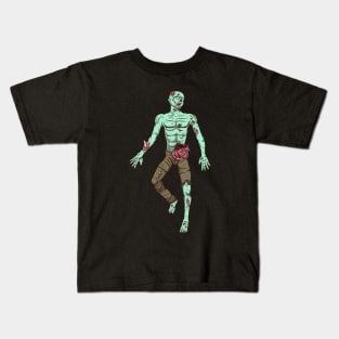 Zombie Laying On Ground Kids T-Shirt